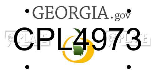 CPL4973 Georgia License Plate