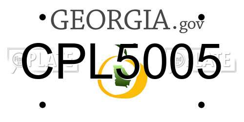 CPL5005 Georgia License Plate