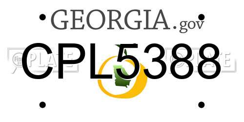 CPL5388 Georgia License Plate