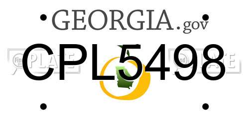 CPL5498 Georgia License Plate