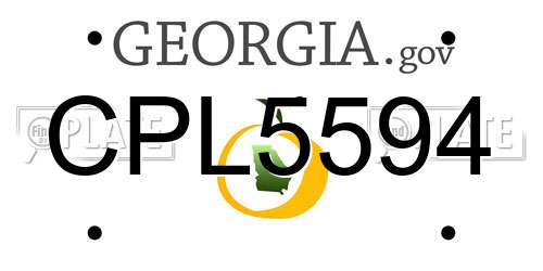 CPL5594 Georgia License Plate