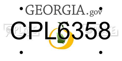 CPL6358 Georgia License Plate