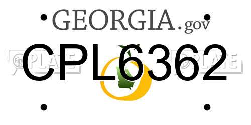 CPL6362 Georgia License Plate