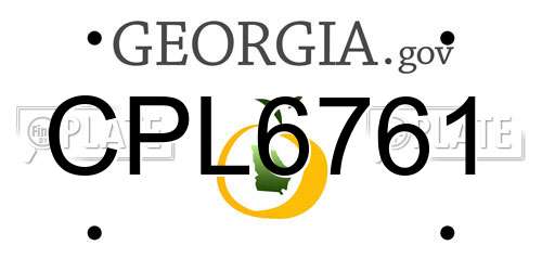 CPL6761 Georgia License Plate