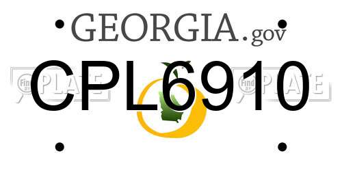 CPL6910 Georgia License Plate