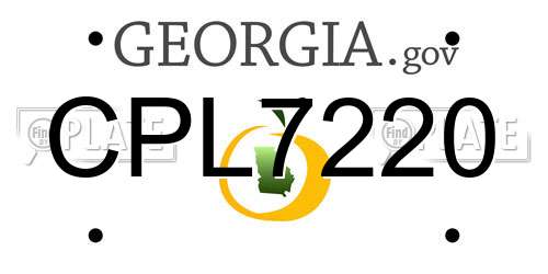 CPL7220 Georgia License Plate