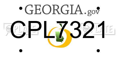 CPL7321 Georgia License Plate