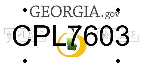 CPL7603 Georgia License Plate