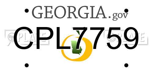CPL7759 Georgia License Plate
