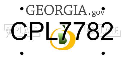 CPL7782 Georgia License Plate