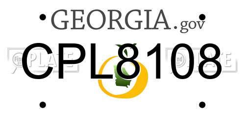 CPL8108 Georgia License Plate