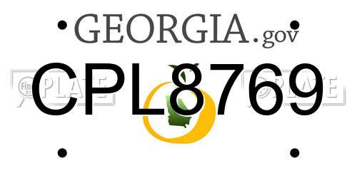 CPL8769 Georgia License Plate