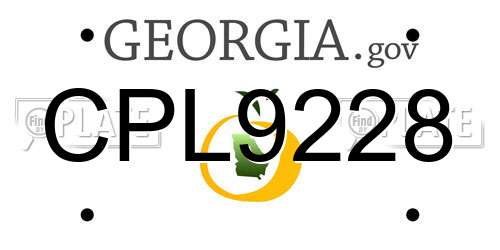 CPL9228 Georgia License Plate