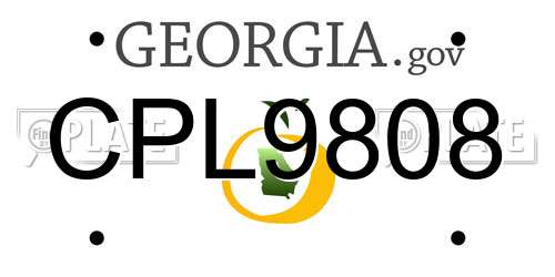 CPL9808 Georgia License Plate