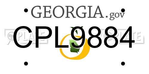 CPL9884 Georgia License Plate