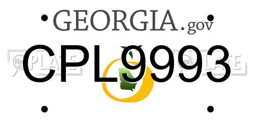 CPL9993 Georgia License Plate