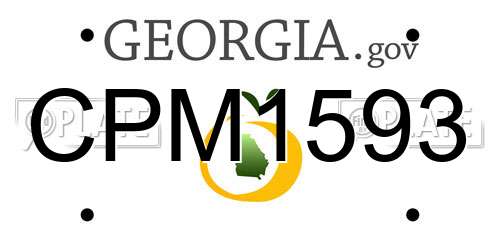 CPM1593 Georgia License Plate