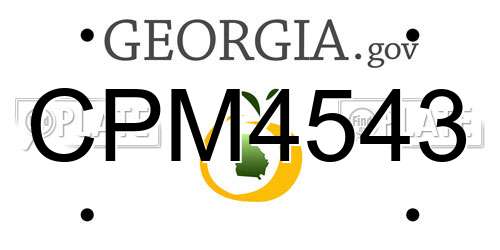 CPM4543 Georgia License Plate