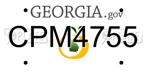 CPM4755 Georgia License Plate