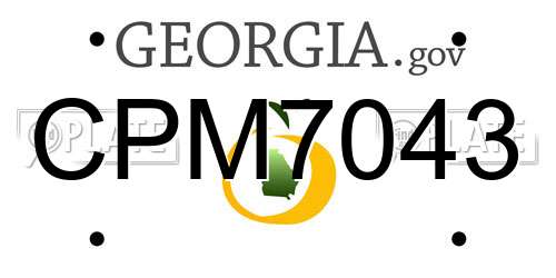 CPM7043 Georgia License Plate