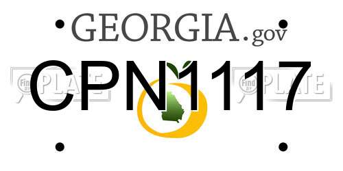 CPN1117 Georgia License Plate