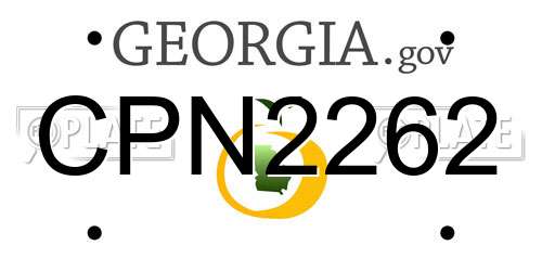 CPN2262 Georgia License Plate