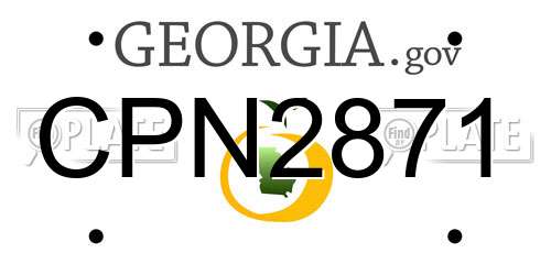 CPN2871 Georgia License Plate