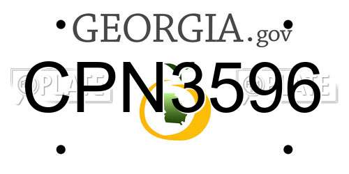 CPN3596 Georgia License Plate