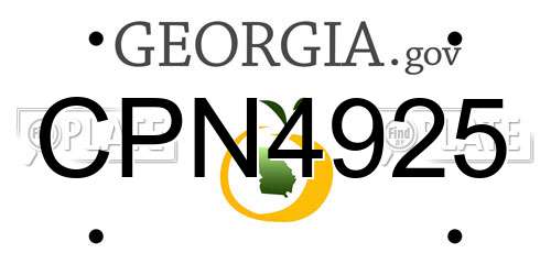 CPN4925 Georgia License Plate