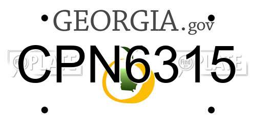 CPN6315 Georgia License Plate