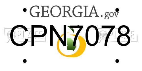CPN7078 Georgia License Plate