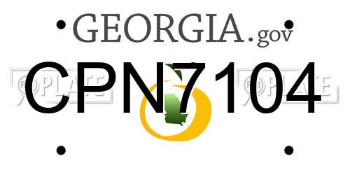 CPN7104 Georgia License Plate