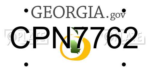 CPN7762 Georgia License Plate