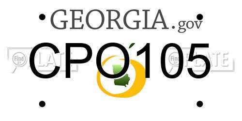 CPO105 Georgia License Plate