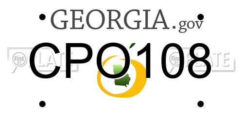 CPO108 Georgia License Plate