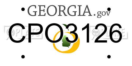 CPO3126 Georgia License Plate
