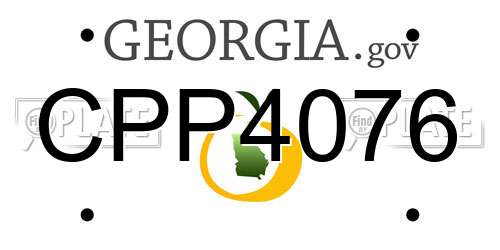 CPP4076 Georgia License Plate