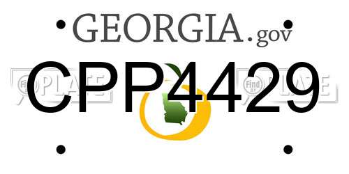 CPP4429 Georgia License Plate