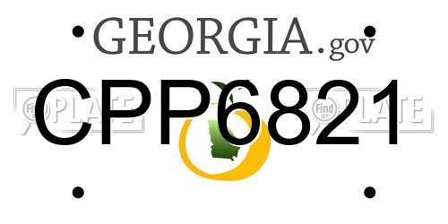 CPP6821 Georgia License Plate