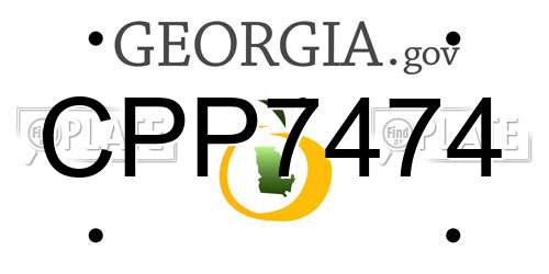 CPP7474 Georgia License Plate