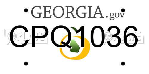 CPQ1036 Georgia License Plate