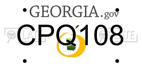 CPQ108 Georgia License Plate