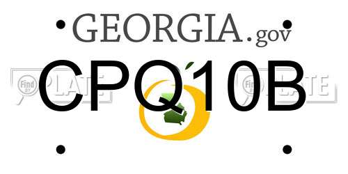 CPQ10B Georgia License Plate