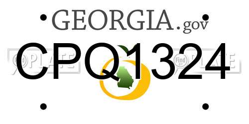 CPQ1324 Georgia License Plate