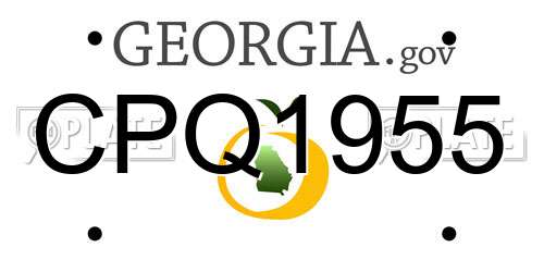 CPQ1955 Georgia License Plate