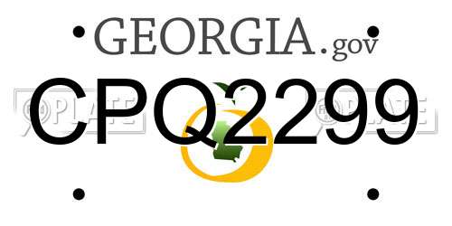 CPQ2299 Georgia License Plate