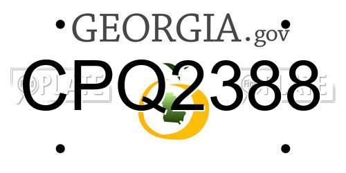 CPQ2388 Georgia License Plate