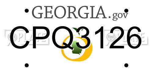 CPQ3126 Georgia License Plate