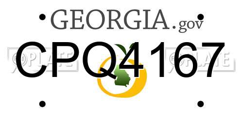 CPQ4167 Georgia License Plate