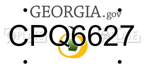 CPQ6627 Georgia License Plate